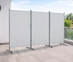 Leco Stellwand, 3-teilig, hellgrau