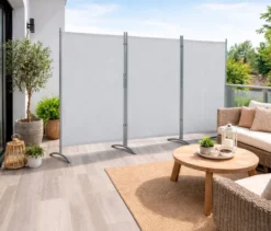 Leco Stellwand, 3-teilig, hellgrau