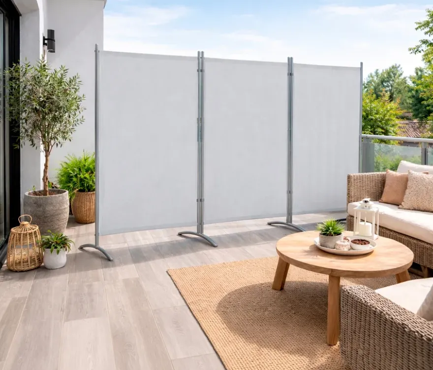 Leco Stellwand, 3-teilig, hellgrau