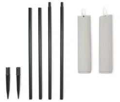 2 LED-Gartenfackeln, grau