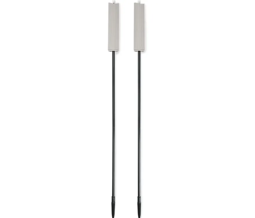 2 LED-Gartenfackeln, grau