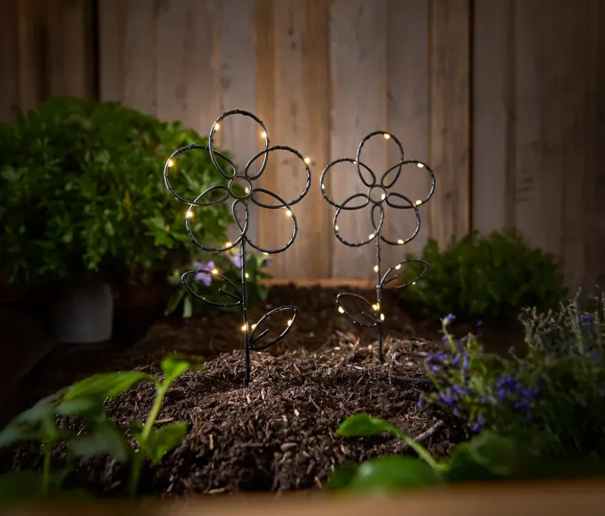 2 LED-Spieße »Blume«