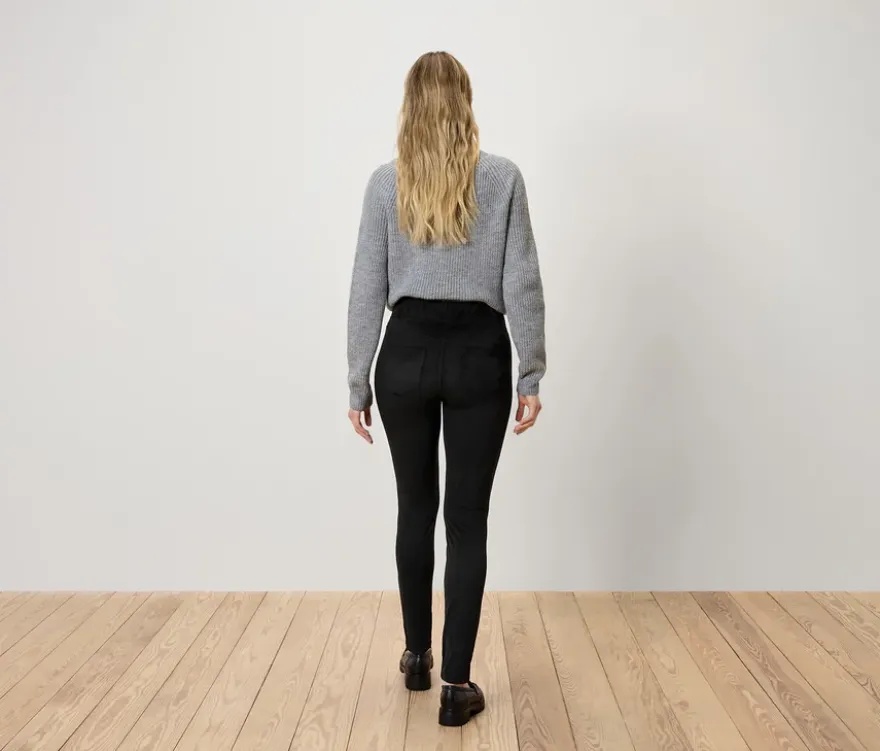 Leggings in Veloursoptik, schwarz