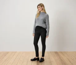 Leggings in Veloursoptik, schwarz