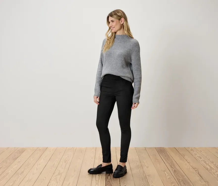 Leggings in Veloursoptik, schwarz
