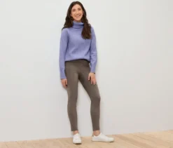 Leggings in Veloursoptik, taupe