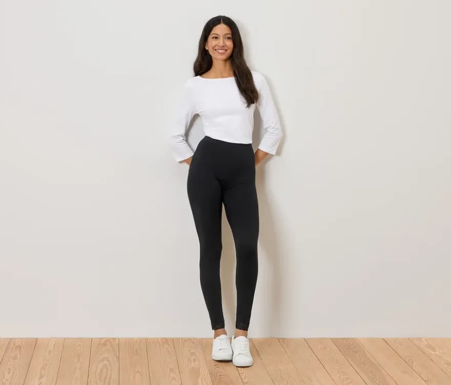 Leggings mit Spitzenborte