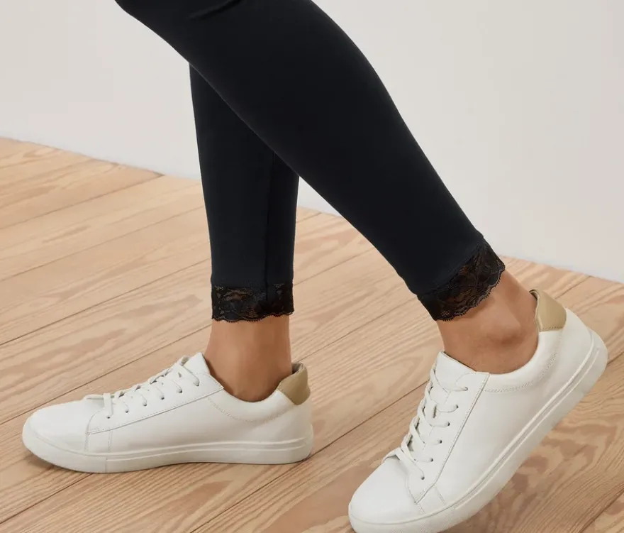 Leggings mit Spitzenborte