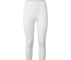 3/4-Leggings mit Spitzenborte, weiß
