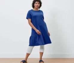 3/4-Leggings mit Spitzenborte, weiß