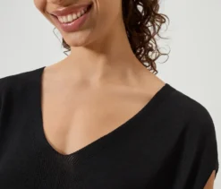 Leichtes Strickshirt, schwarz