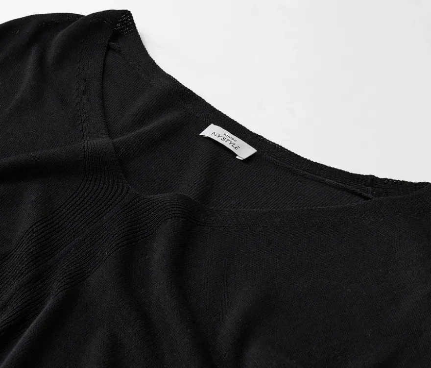 Leichtes Strickshirt, schwarz