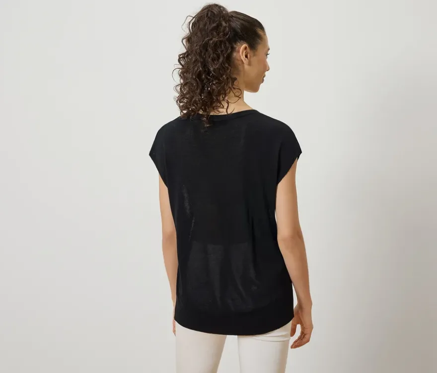 Leichtes Strickshirt, schwarz