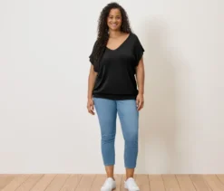 Leichtes Strickshirt, schwarz