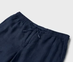 Leinen-Chino, navy