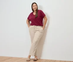 Leinenhose, creme