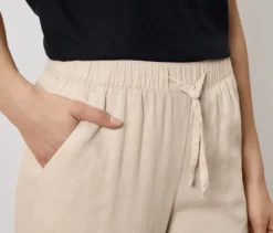 Leinenhose, creme