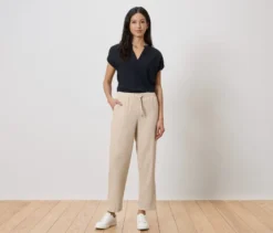 Leinenhose, creme