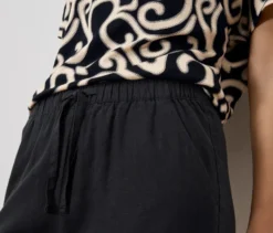 Leinenhose, schwarz