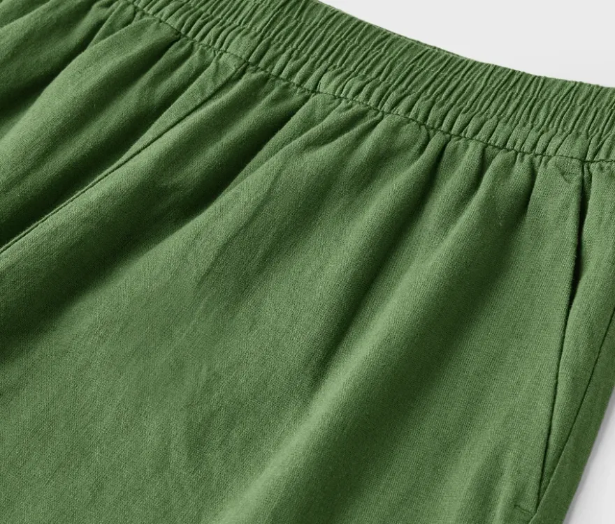 Leinenshorts, grün