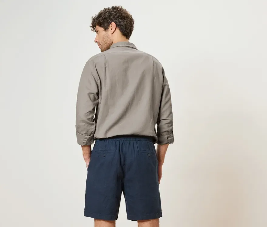 Leinen-Shorts, navy