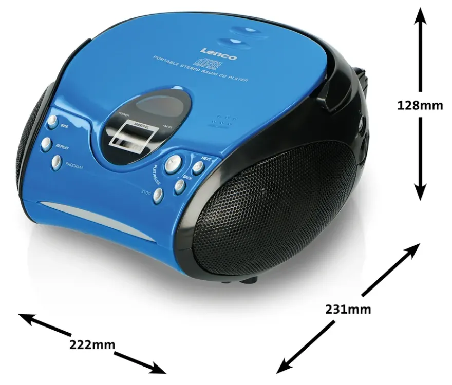 Lenco »SCD-24 Boombox« CD-Player mit Radio und Kopfhöreranschluss, blau