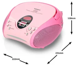 Lenco »SCD-24 Boombox« CD-Player mit Radio und Kopfhöreranschluss, pink