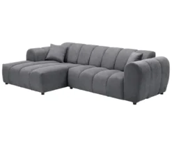 Longchair links mit Sofa 2-Sitzer rechts »Loftwave«, grau