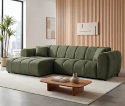 Longchair links mit Sofa 2-Sitzer rechts »Loftwave«, grün