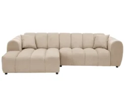 Longchair links mit Sofa 2-Sitzer rechts »Loftwave«, beige