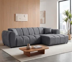Longchair rechts mit Sofa 2-Sitzer links »Loftwave«, grau