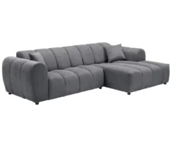 Longchair rechts mit Sofa 2-Sitzer links »Loftwave«, grau