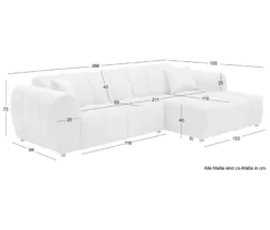 Longchair rechts mit Sofa 2-Sitzer links »Loftwave«, grün