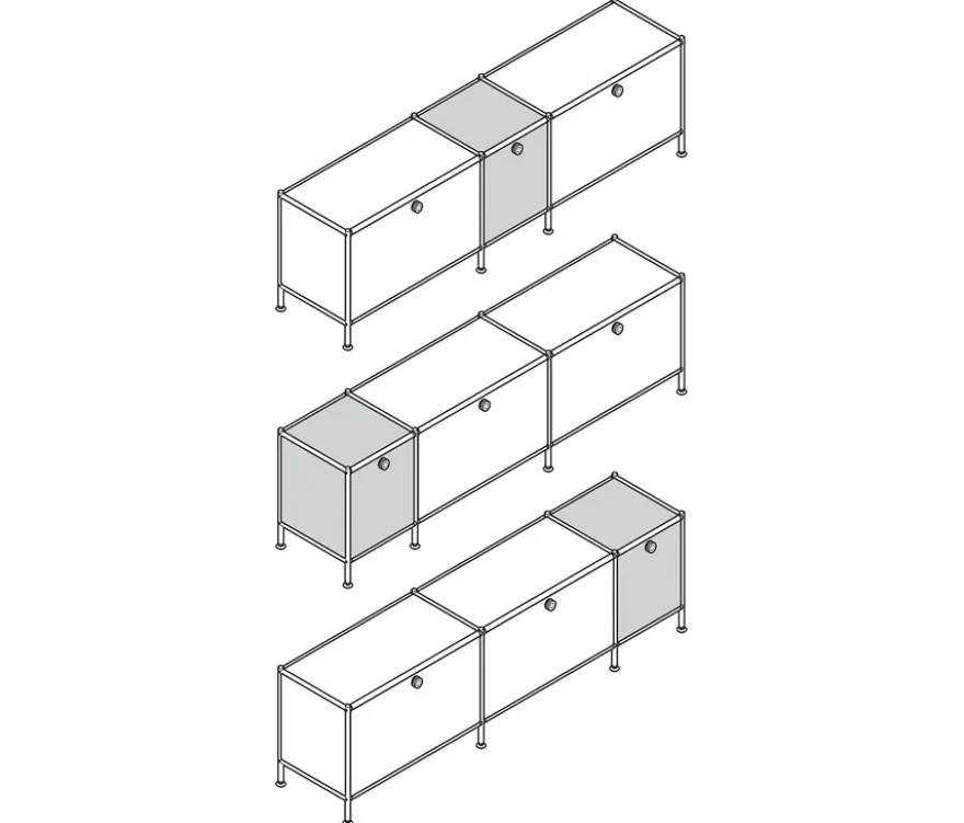Lowboard »CN3« mit 3 Klappen, grau