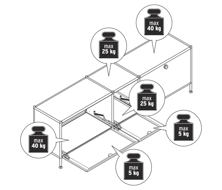 Lowboard »CN3« mit 3 Klappen, schwarz