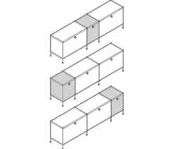 Lowboard »CN3« mit 3 Klappen, schwarz