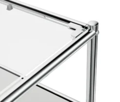 Lowboard Metall »CN3« mit Klappenfach und Glasplatte, weiß