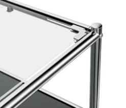 Lowboard Metall »CN3« mit Klappenfach und Glasplatte, grau
