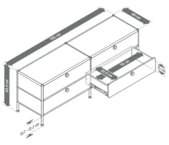 Lowboard Metall »CN3« mit 4 Schubladen, weiß