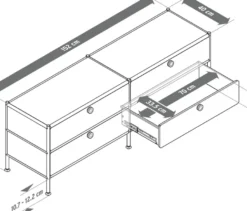 Lowboard Metall »CN3« mit 4 Schubladen, weiß