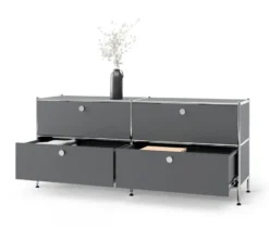 Lowboard Metall »CN3« mit 4 Schubladen, grau
