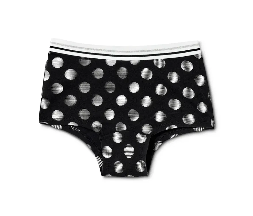 7 Mädchen-Pantys, schwarz-weiß