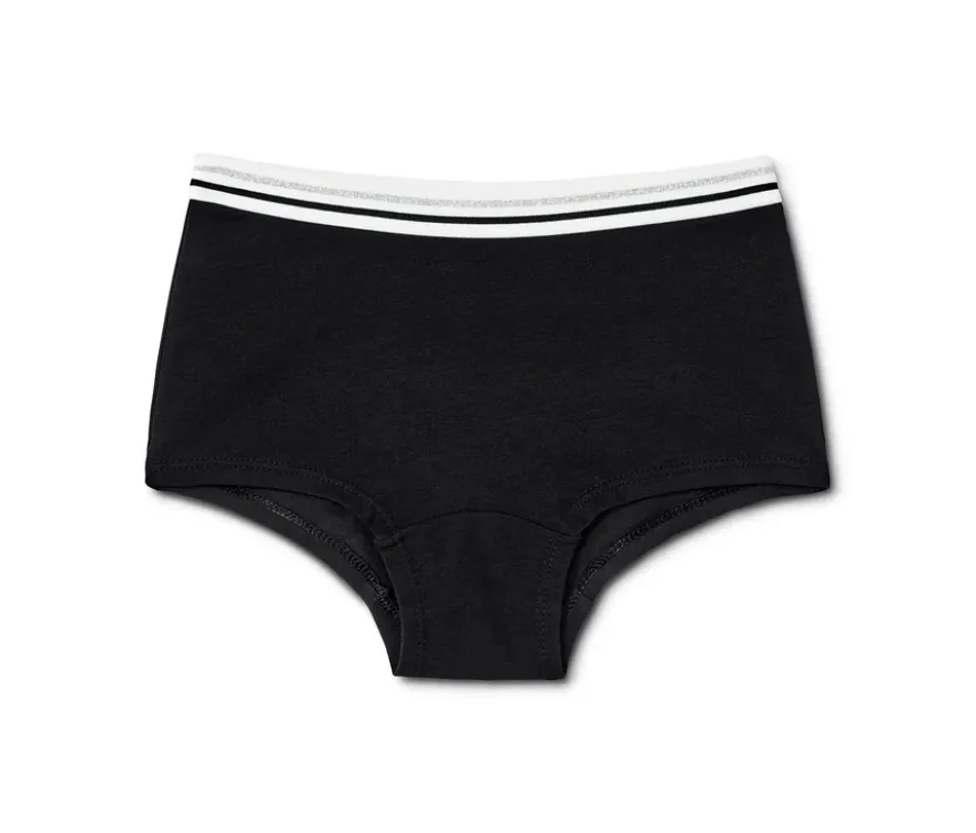 7 Mädchen-Pantys, schwarz-weiß