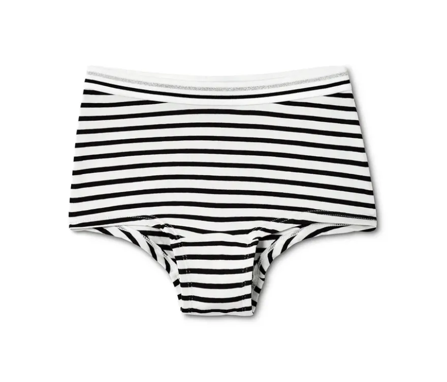 7 Mädchen-Pantys, schwarz-weiß