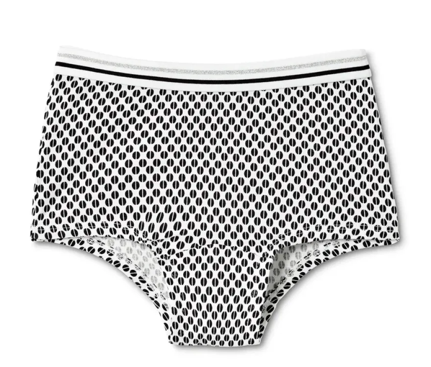 7 Mädchen-Pantys, schwarz-weiß