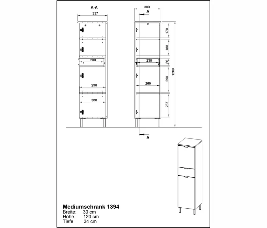 Mediumschrank »Arcena«, kaschmir
