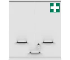 Medizinschrank »Galeno«, 2-türig, 1 Schublade, matt weiß