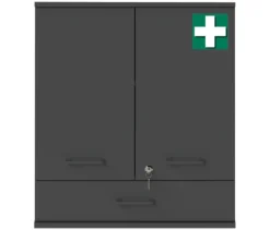 Medizinschrank »Galeno«, 2-türig, 1 Schublade, anthrazit
