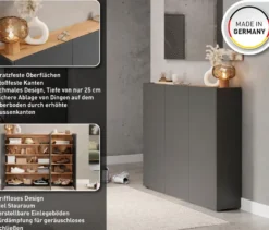 Mehrzweckschrank »Libbiano«, graphit/eiche, ca. 105 cm