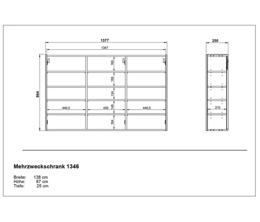 Mehrzweckschrank »Libbiano«, kaschmir, ca. 87 cm